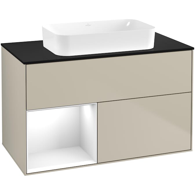 Tvättställsskåp Villeroy & Boch Finion med 2 Lådor Hylla och Bänkskiva för Fristående Tvättställ