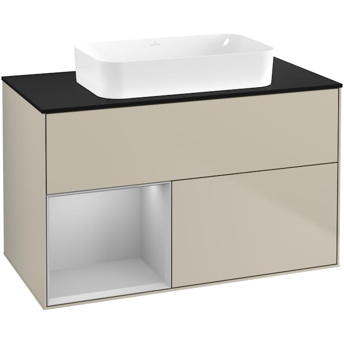 Tvättställsskåp Villeroy & Boch Finion med 2 Lådor Hylla och Bänkskiva för Fristående Tvättställ