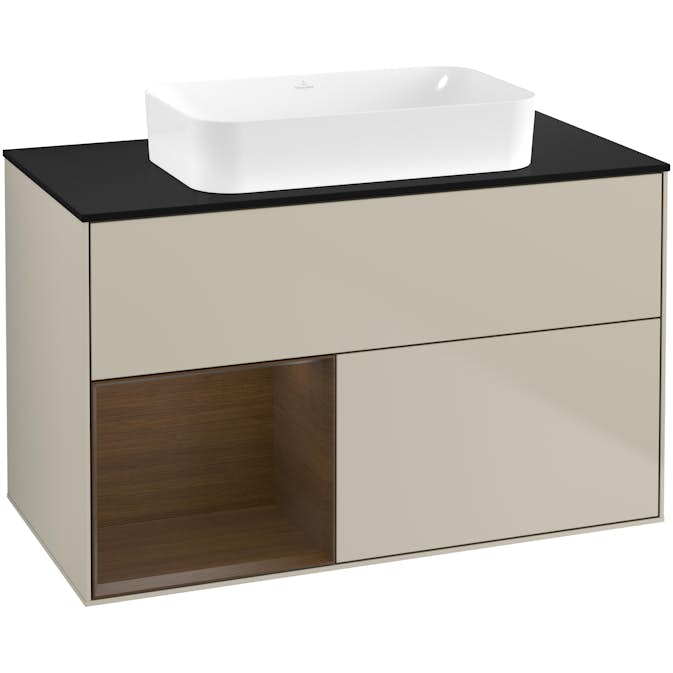 Tvättställsskåp Villeroy & Boch Finion med 2 Lådor Hylla och Bänkskiva för Fristående Tvättställ