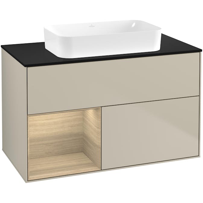 Tvättställsskåp Villeroy & Boch Finion med 2 Lådor Hylla och Bänkskiva för Fristående Tvättställ