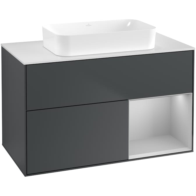 Tvättställsskåp Villeroy & Boch Finion med 2 Lådor Hylla och Bänkskiva för Fristående Tvättställ