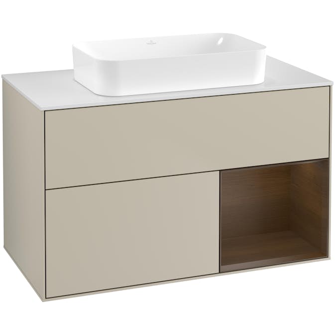 Tvättställsskåp Villeroy & Boch Finion med 2 Lådor Hylla och Bänkskiva för Fristående Tvättställ