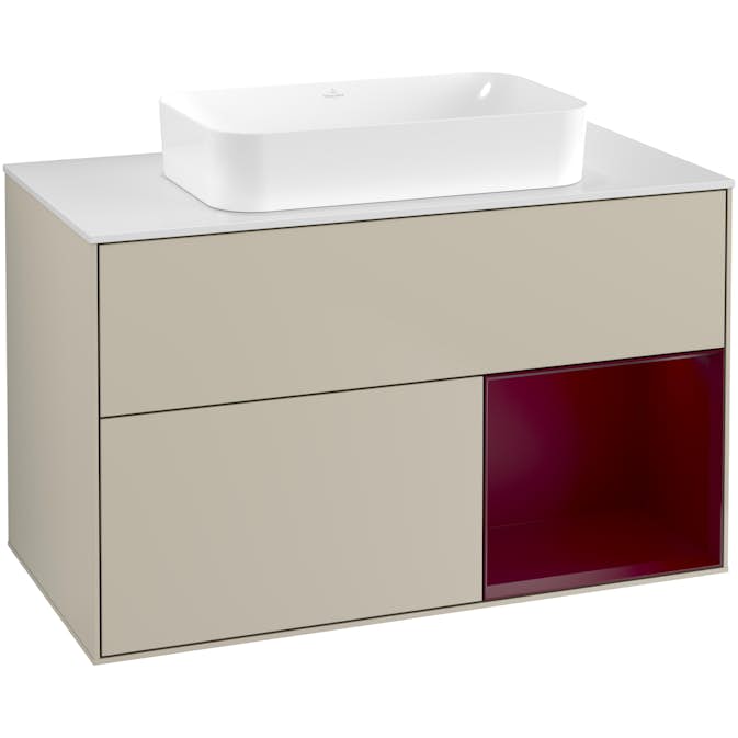 Tvättställsskåp Villeroy & Boch Finion med 2 Lådor Hylla och Bänkskiva för Fristående Tvättställ