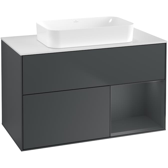 Tvättställsskåp Villeroy & Boch Finion med 2 Lådor Hylla och Bänkskiva för Fristående Tvättställ