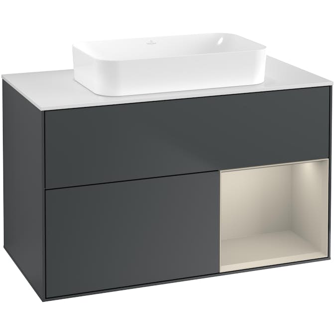 Tvättställsskåp Villeroy & Boch Finion med 2 Lådor Hylla och Bänkskiva för Fristående Tvättställ