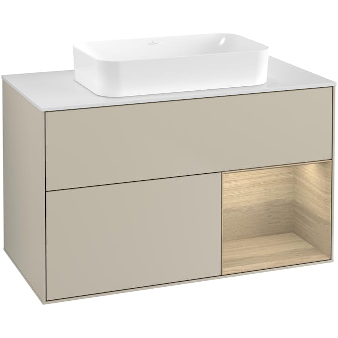 Tvättställsskåp Villeroy & Boch Finion med 2 Lådor Hylla och Bänkskiva för Fristående Tvättställ