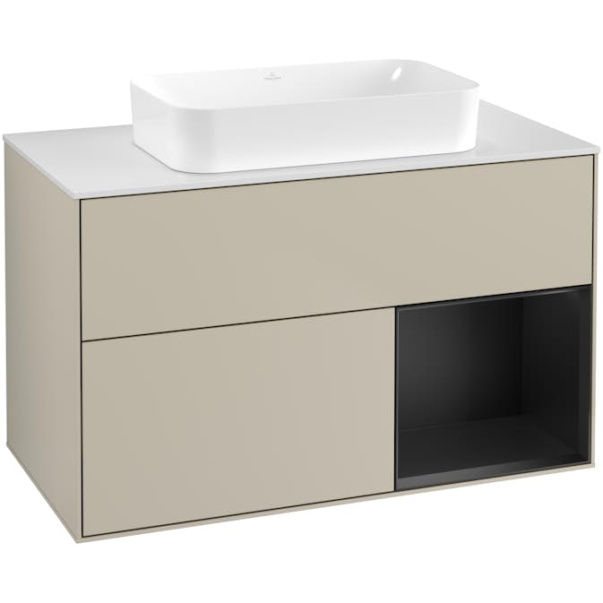 Tvättställsskåp Villeroy & Boch Finion med 2 Lådor Hylla och Bänkskiva för Fristående Tvättställ