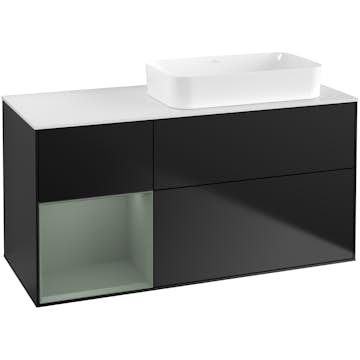 Tvättställsskåp Villeroy & Boch Finion med 3 Lådor Hylla och Bänkskiva för Ocentrerat Fristående Tvättställ