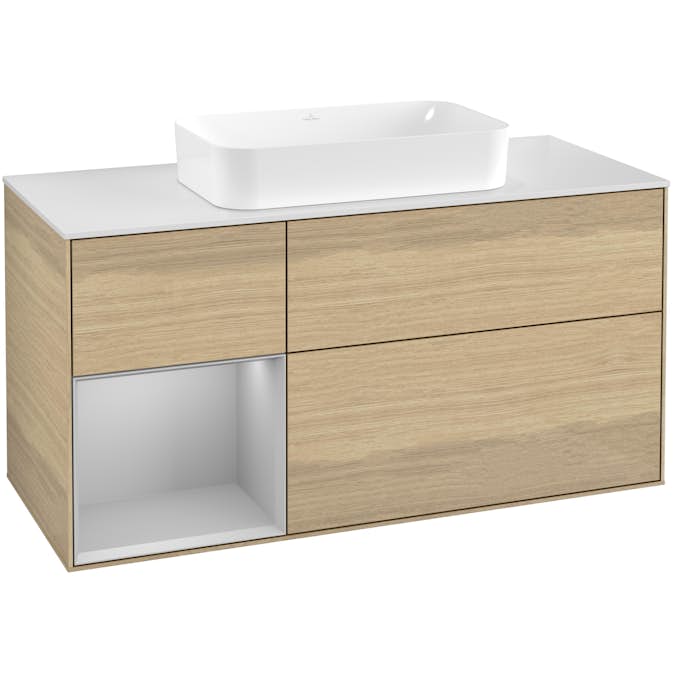 Tvättställsskåp Villeroy & Boch Finion med 3 Lådor Hylla och Bänkskiva för Fristående Tvättställ