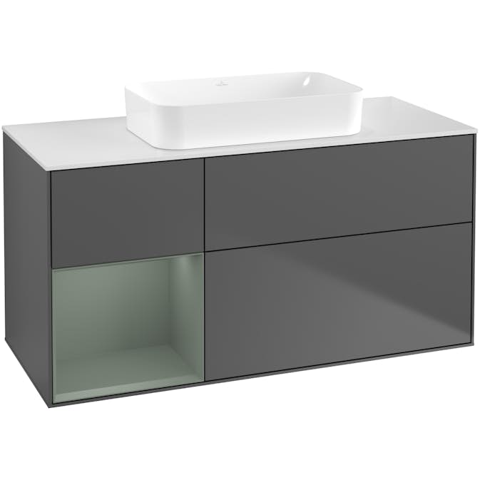 Tvättställsskåp Villeroy & Boch Finion med 3 Lådor Hylla och Bänkskiva för Fristående Tvättställ