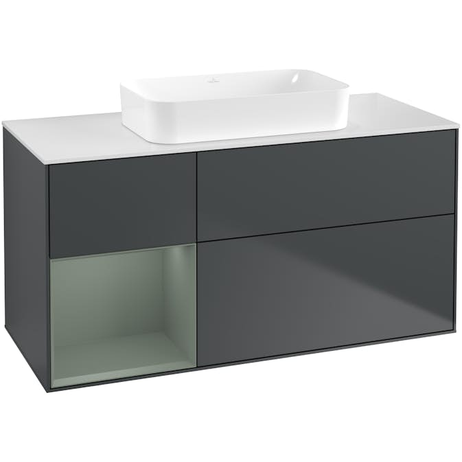 Tvättställsskåp Villeroy & Boch Finion med 3 Lådor Hylla och Bänkskiva för Fristående Tvättställ