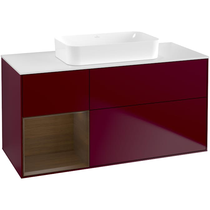 Tvättställsskåp Villeroy & Boch Finion med 3 Lådor Hylla och Bänkskiva för Fristående Tvättställ