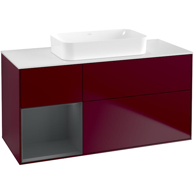 Tvättställsskåp Villeroy & Boch Finion med 3 Lådor Hylla och Bänkskiva för Fristående Tvättställ