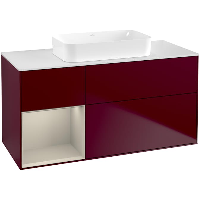 Tvättställsskåp Villeroy & Boch Finion med 3 Lådor Hylla och Bänkskiva för Fristående Tvättställ