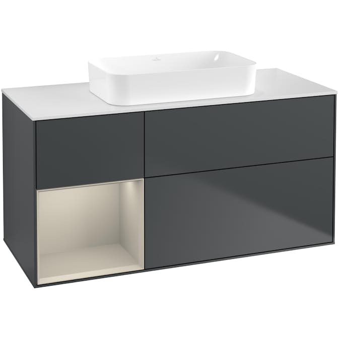 Tvättställsskåp Villeroy & Boch Finion med 3 Lådor Hylla och Bänkskiva för Fristående Tvättställ