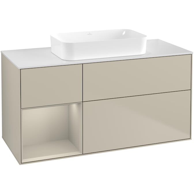 Tvättställsskåp Villeroy & Boch Finion med 3 Lådor Hylla och Bänkskiva för Fristående Tvättställ