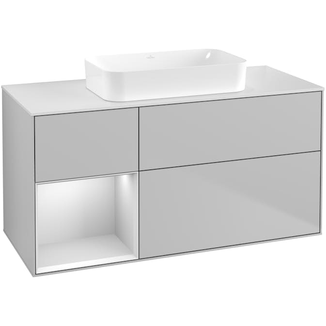 Tvättställsskåp Villeroy & Boch Finion med 3 Lådor Hylla och Bänkskiva för Fristående Tvättställ