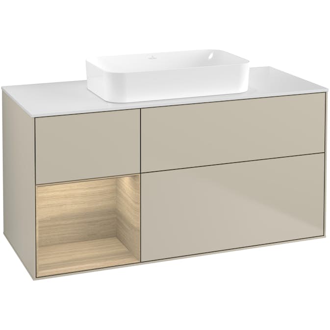 Tvättställsskåp Villeroy & Boch Finion med 3 Lådor Hylla och Bänkskiva för Fristående Tvättställ