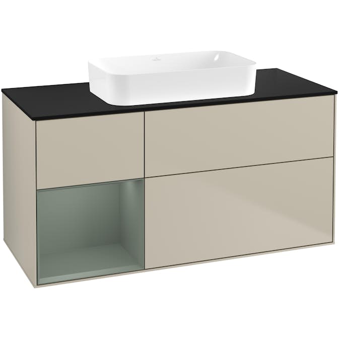 Tvättställsskåp Villeroy & Boch Finion med 3 Lådor Hylla och Bänkskiva för Fristående Tvättställ