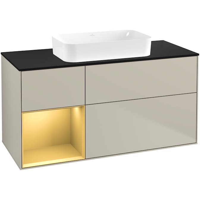 Tvättställsskåp Villeroy & Boch Finion med 3 Lådor Hylla och Bänkskiva för Fristående Tvättställ