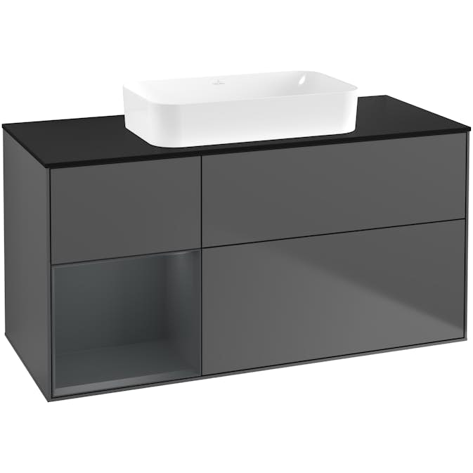 Tvättställsskåp Villeroy & Boch Finion med 3 Lådor Hylla och Bänkskiva för Fristående Tvättställ