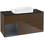 Tvättställsskåp Villeroy & Boch Finion med 3 Lådor Hylla och Bänkskiva för Fristående Tvättställ