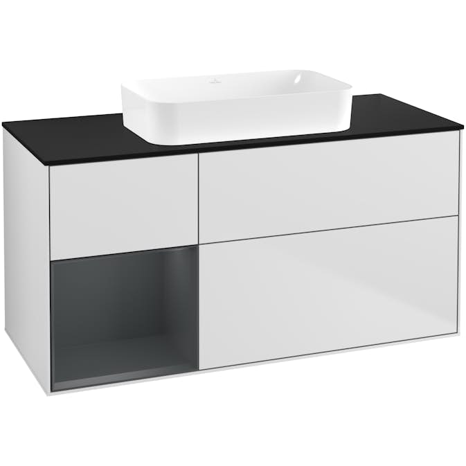 Tvättställsskåp Villeroy & Boch Finion med 3 Lådor Hylla och Bänkskiva för Fristående Tvättställ