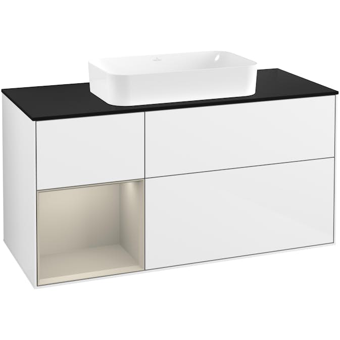 Tvättställsskåp Villeroy & Boch Finion med 3 Lådor Hylla och Bänkskiva för Fristående Tvättställ