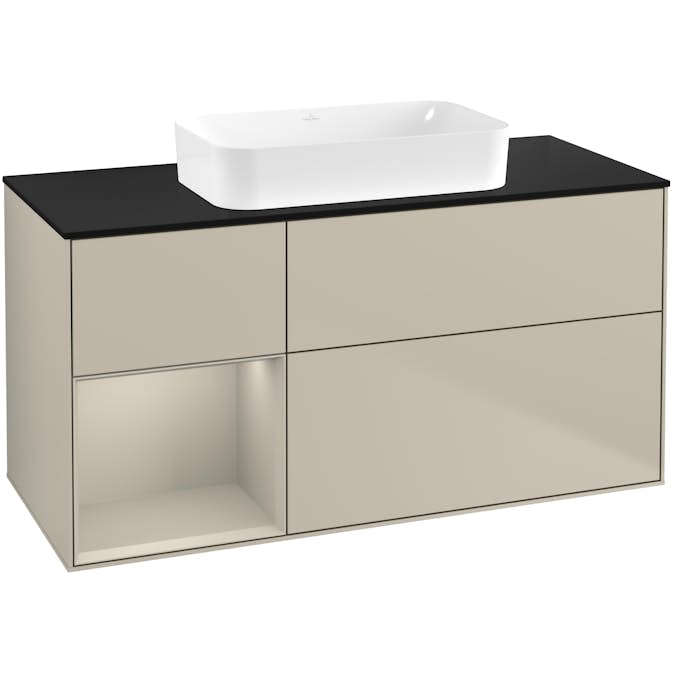 Tvättställsskåp Villeroy & Boch Finion med 3 Lådor Hylla och Bänkskiva för Fristående Tvättställ