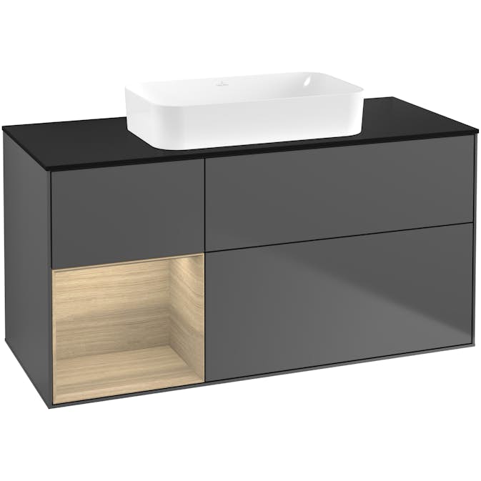 Tvättställsskåp Villeroy & Boch Finion med 3 Lådor Hylla och Bänkskiva för Fristående Tvättställ