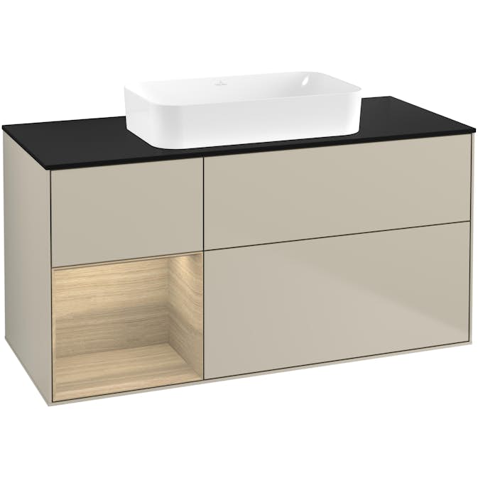 Tvättställsskåp Villeroy & Boch Finion med 3 Lådor Hylla och Bänkskiva för Fristående Tvättställ
