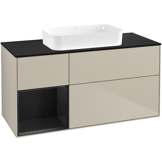 Tvättställsskåp Villeroy & Boch Finion med 3 Lådor Hylla och Bänkskiva för Fristående Tvättställ