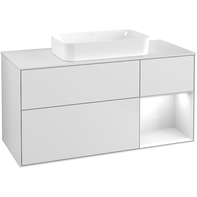 Tvättställsskåp Villeroy & Boch Finion med 3 Lådor Hylla och Bänkskiva för Fristående Tvättställ