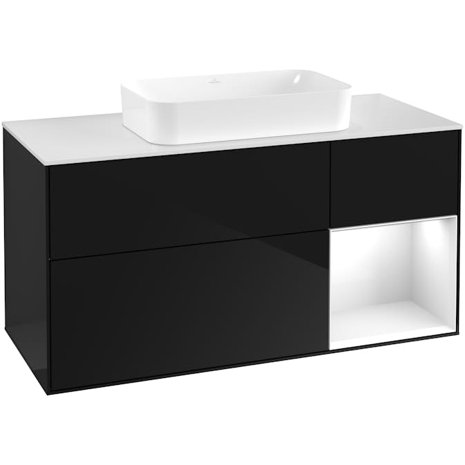 Tvättställsskåp Villeroy & Boch Finion med 3 Lådor Hylla och Bänkskiva för Fristående Tvättställ
