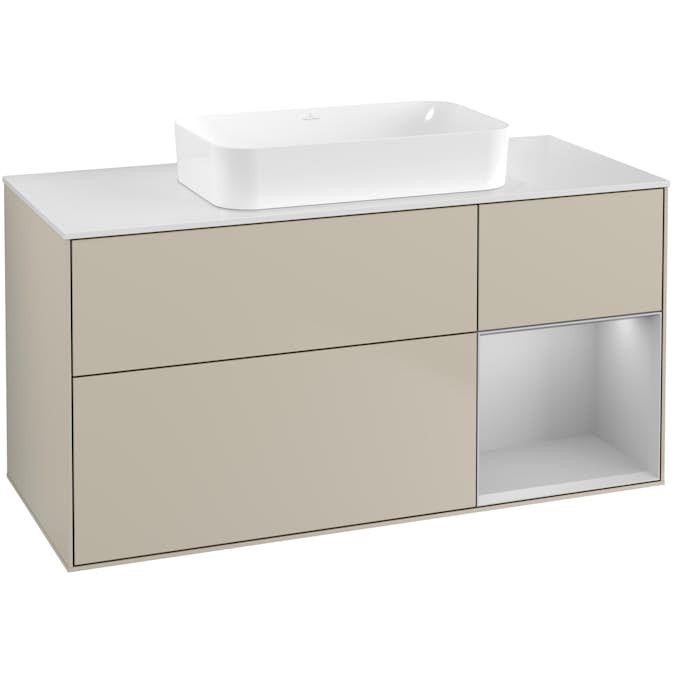 Tvättställsskåp Villeroy & Boch Finion med 3 Lådor Hylla och Bänkskiva för Fristående Tvättställ