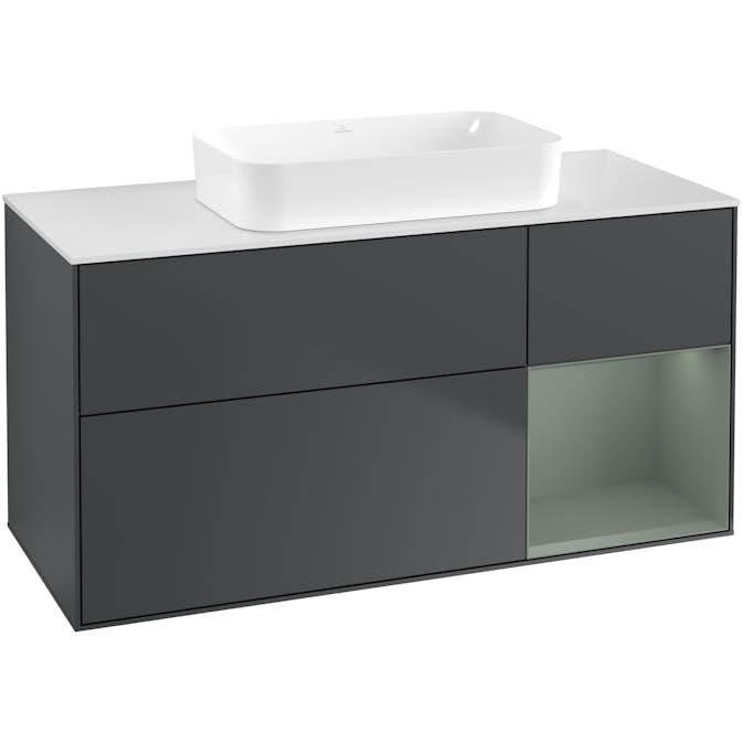 Tvättställsskåp Villeroy & Boch Finion med 3 Lådor Hylla och Bänkskiva för Fristående Tvättställ