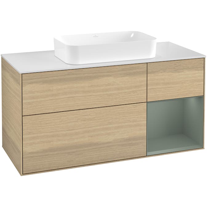 Tvättställsskåp Villeroy & Boch Finion med 3 Lådor Hylla och Bänkskiva för Fristående Tvättställ