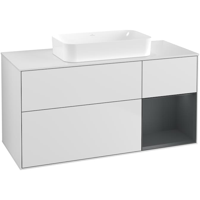 Tvättställsskåp Villeroy & Boch Finion med 3 Lådor Hylla och Bänkskiva för Fristående Tvättställ
