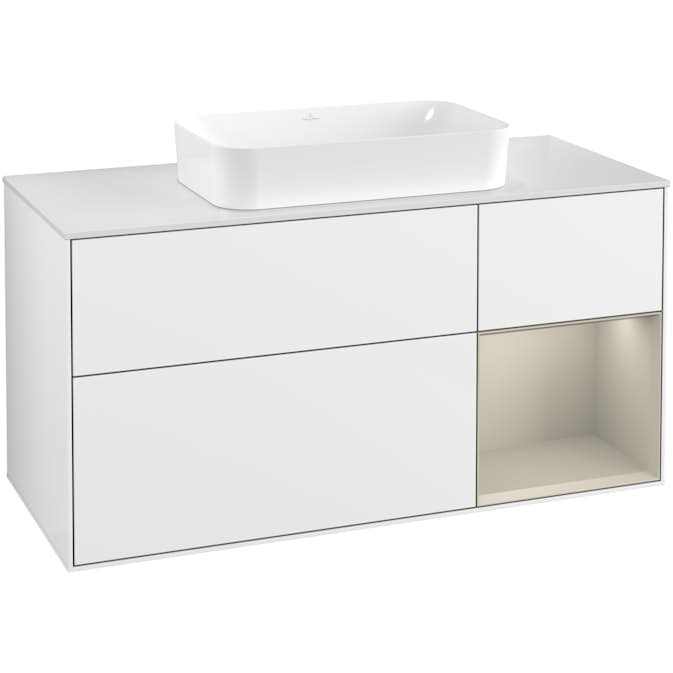 Tvättställsskåp Villeroy & Boch Finion med 3 Lådor Hylla och Bänkskiva för Fristående Tvättställ