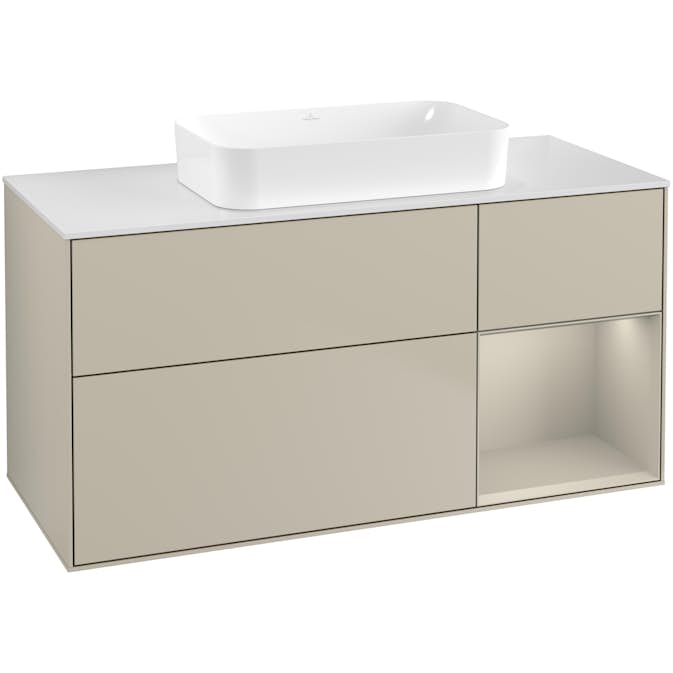 Tvättställsskåp Villeroy & Boch Finion med 3 Lådor Hylla och Bänkskiva för Fristående Tvättställ