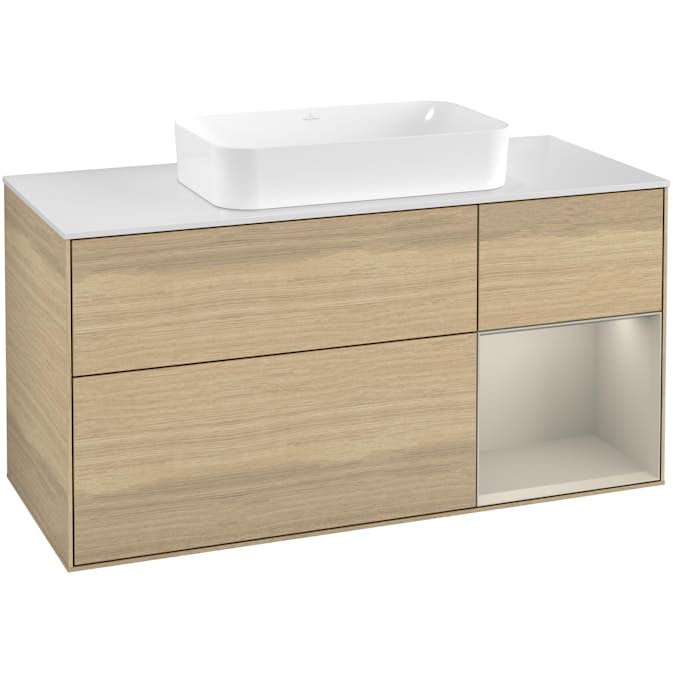 Tvättställsskåp Villeroy & Boch Finion med 3 Lådor Hylla och Bänkskiva för Fristående Tvättställ