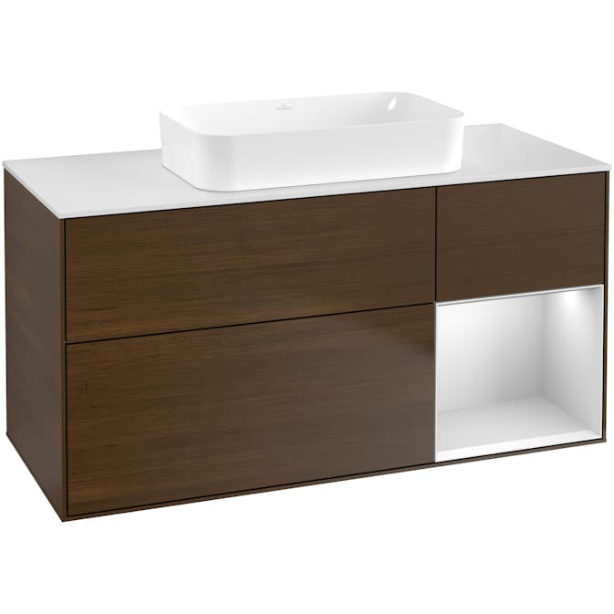 Tvättställsskåp Villeroy & Boch Finion med 3 Lådor Hylla och Bänkskiva för Fristående Tvättställ