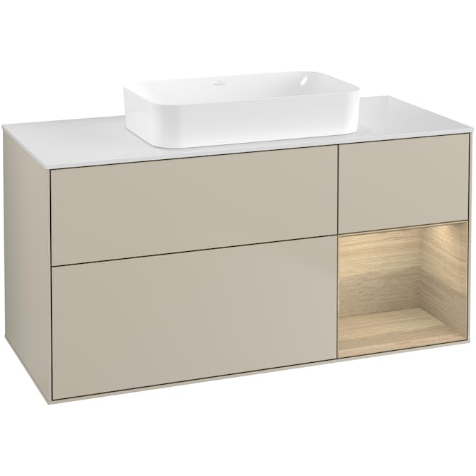 Tvättställsskåp Villeroy & Boch Finion med 3 Lådor Hylla och Bänkskiva för Fristående Tvättställ