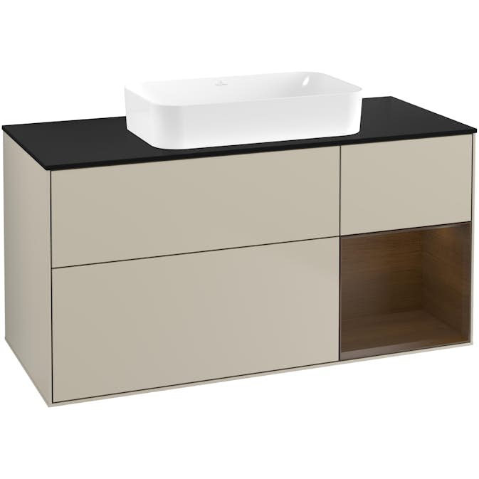 Tvättställsskåp Villeroy & Boch Finion med 3 Lådor Hylla och Bänkskiva för Fristående Tvättställ
