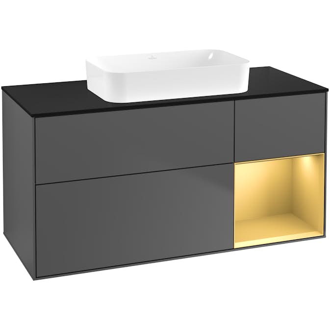 Tvättställsskåp Villeroy & Boch Finion med 3 Lådor Hylla och Bänkskiva för Fristående Tvättställ