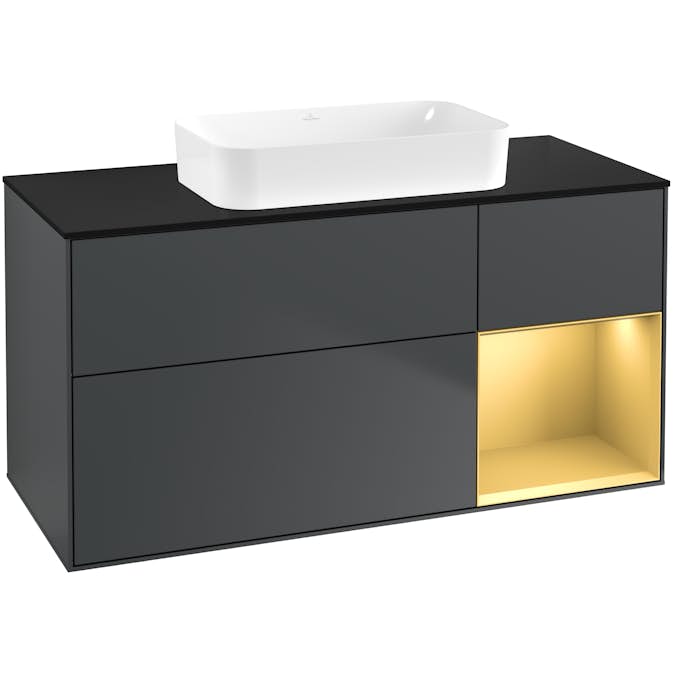 Tvättställsskåp Villeroy & Boch Finion med 3 Lådor Hylla och Bänkskiva för Fristående Tvättställ