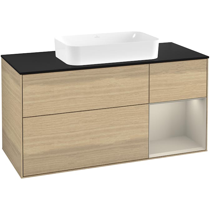 Tvättställsskåp Villeroy & Boch Finion med 3 Lådor Hylla och Bänkskiva för Fristående Tvättställ