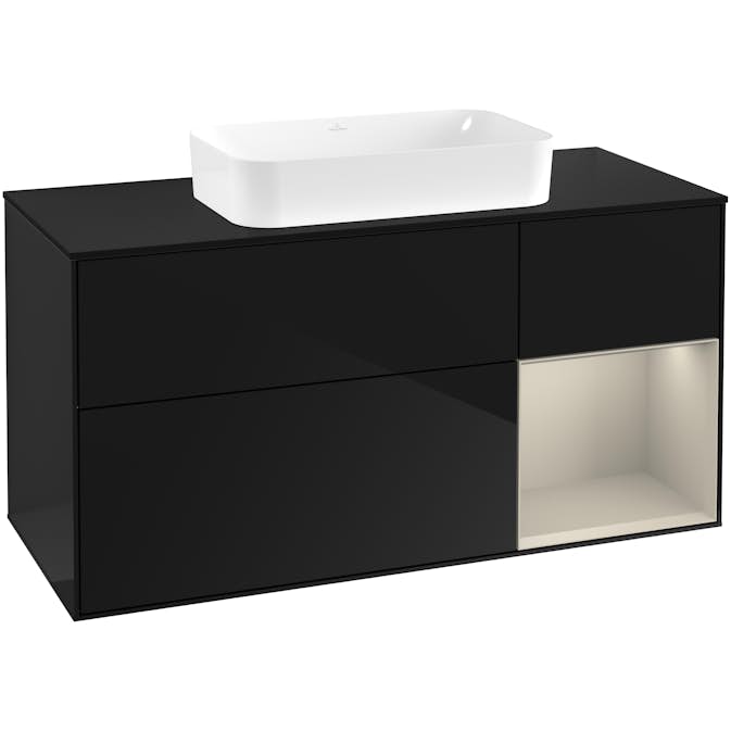 Tvättställsskåp Villeroy & Boch Finion med 3 Lådor Hylla och Bänkskiva för Fristående Tvättställ
