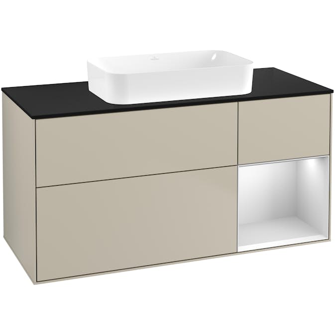 Tvättställsskåp Villeroy & Boch Finion med 3 Lådor Hylla och Bänkskiva för Fristående Tvättställ