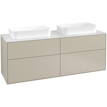 Tvättställsskåp Villeroy & Boch Finion med 4 Lådor och Bänkskiva för Två Fristående Tvättställ